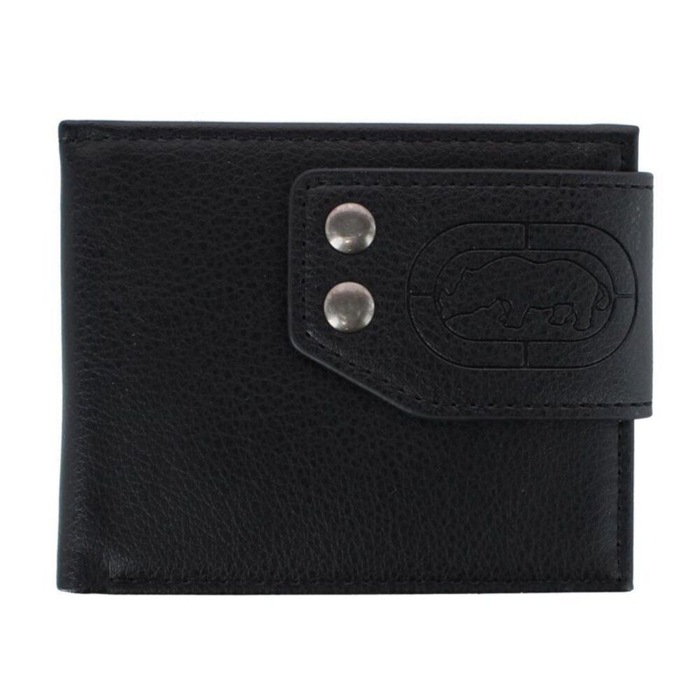 Ecko Men's Bifold Wallet with Double Snap Closure